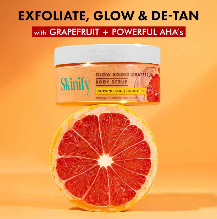 Glow Boost Grapefruit Body Scrub | Gently Exfoliates & Brightens Skin By SKINIFY