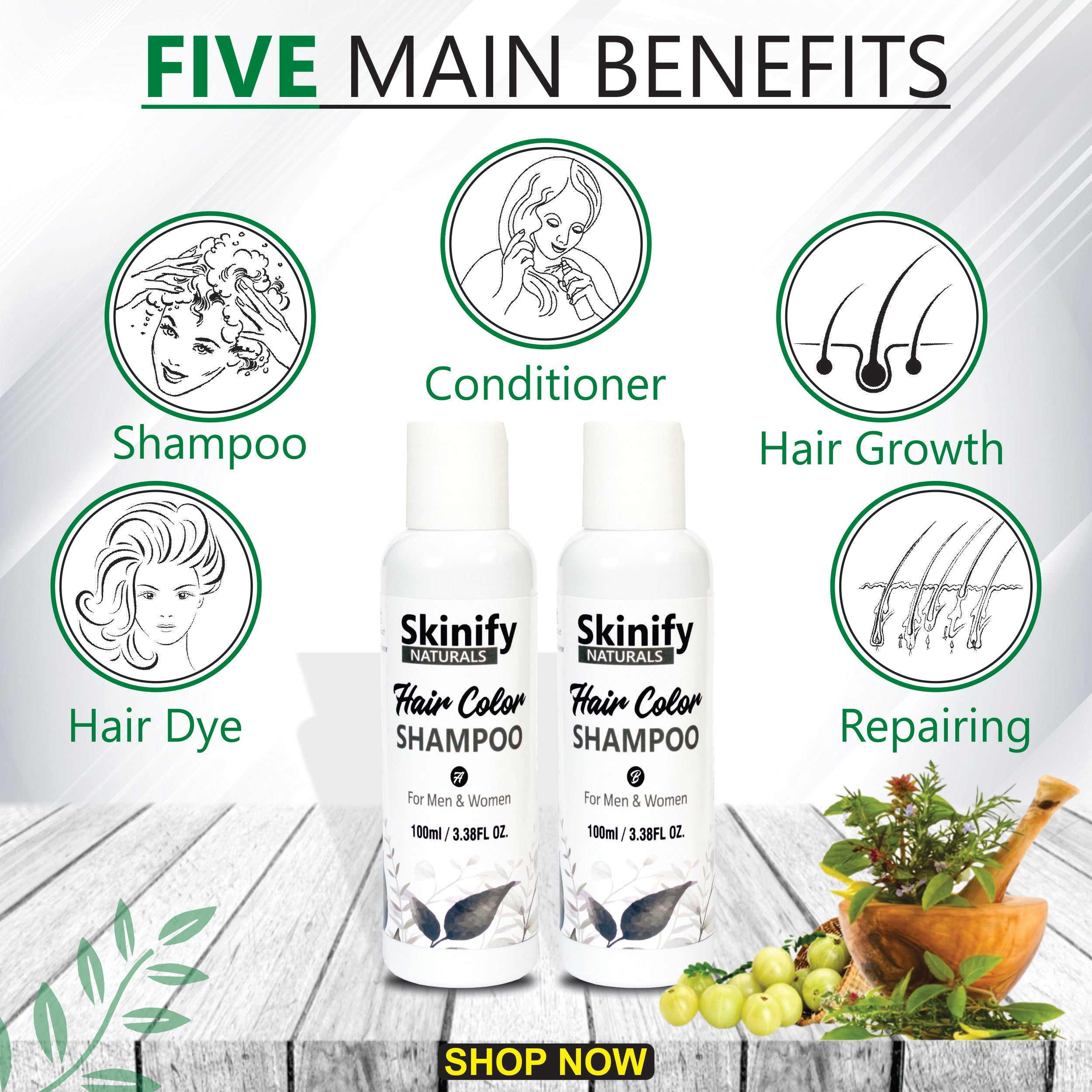 HAIR COLOR SHAMPOO By SKINIFY
